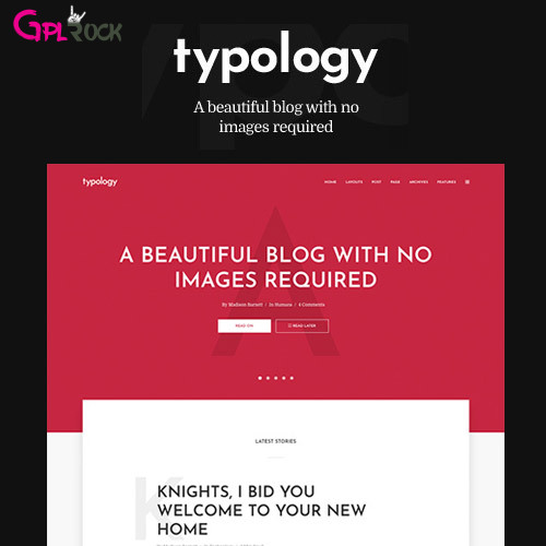 Typology – Text Based Minimal WordPress Blog Theme