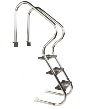 Baseino kopėčios COMFORT iš nerūdijančio plieno su 4 pakopomis